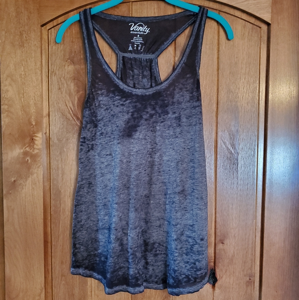 Vanity Black Burnout Racerback Tank